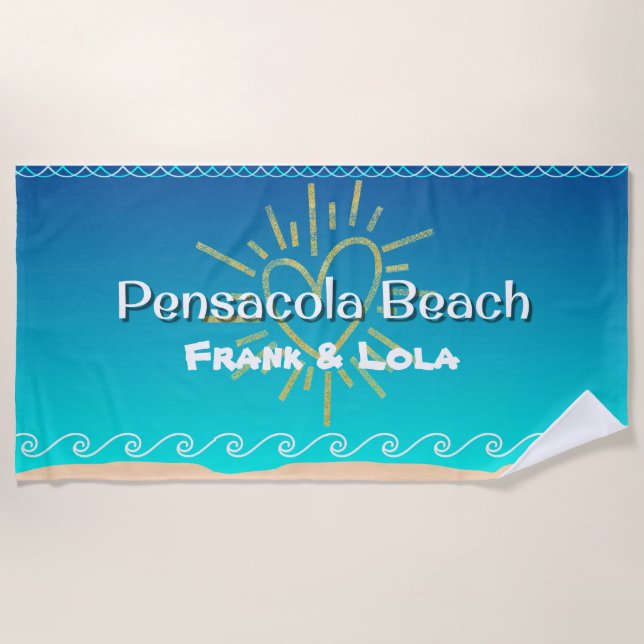 Personalised Pensacola Beach Towel (Front)