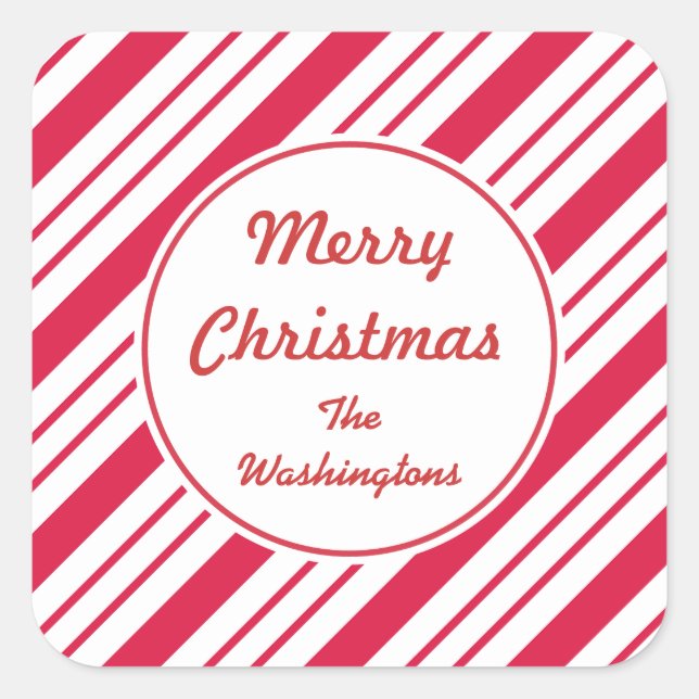 Personalised Peppermint Christmas Gift Stickers (Front)