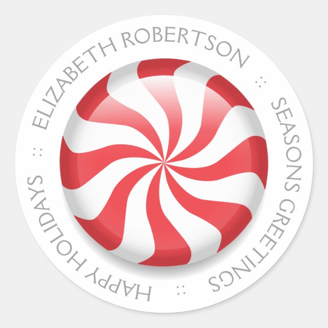 Personalised Peppermint Classic Round Sticker (Front)