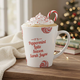 Personalised Peppermint Latte Season Christmas Mug