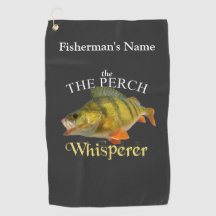Personalised Perch Whisperer Dark Fishing Towel