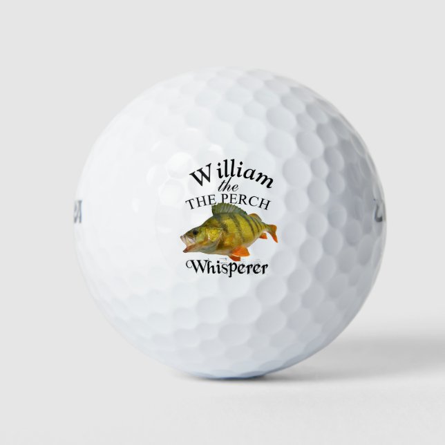 Personalised Perch Whisperer Fisherman Golf Balls (Front)