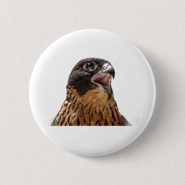 Personalised Peregrine Falcon 6 Cm Round Badge (Front)