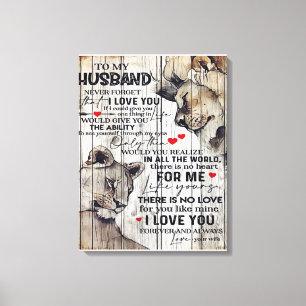 Personalised perfect gift, to my husband letter canvas print