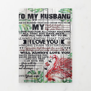 Personalised perfect letter   To my husband letter Tri-Fold Announcement