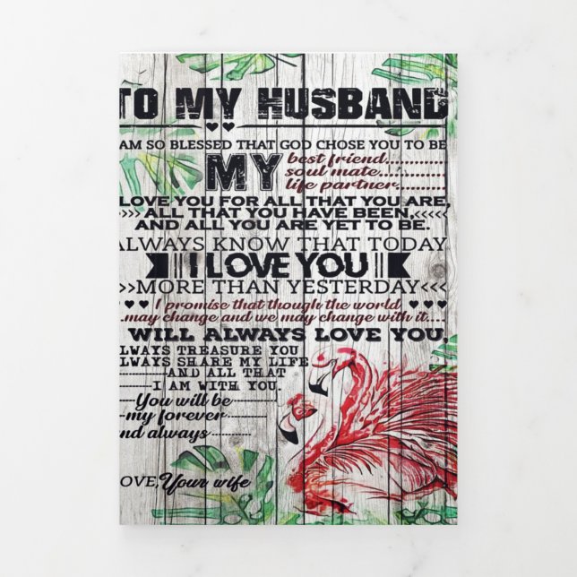 Personalised perfect letter | To my husband letter Tri-Fold Announcement (Cover)