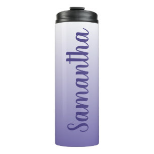 Personalised Periwinkle and White Ombre Thermal Tumbler