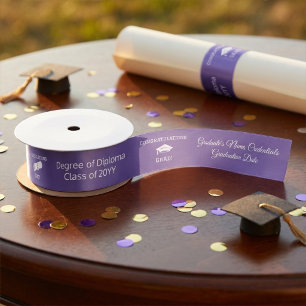 Personalised Periwinkle Graduation Decor and Gifts Satin Ribbon