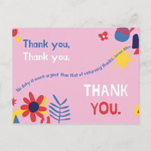 Personalised - Personal Quote Thank You Postcard