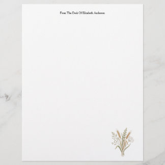 Personalised Personal Rustic Country Botanical Custom Letterhead