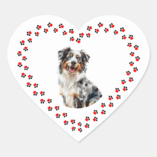 Personalised Pet Animal Heart Paw Heart Sticker