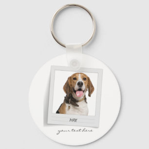 Personalised Pet Beagle Birthday Photo Frame Name Key Ring