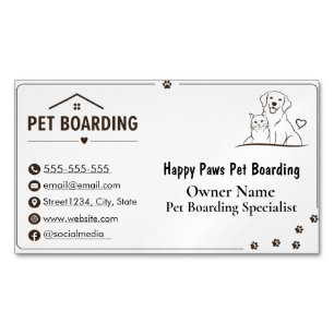 Personalised Pet Boarding Magnet Business Card 