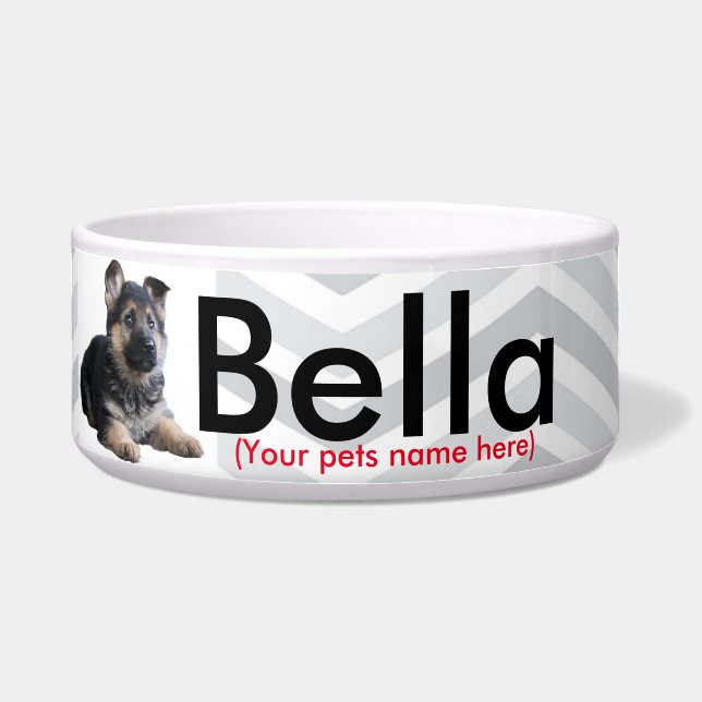 Personalised Pet Bowl/German Shepard (Front)