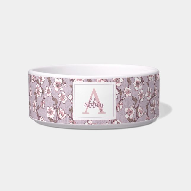 Personalised Pet Bowl with Name Modern Custom Dish (Front)