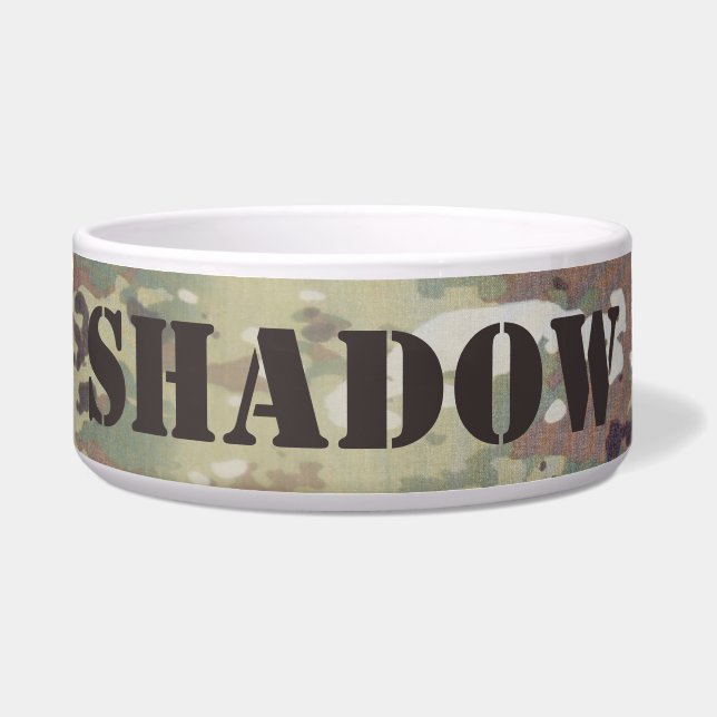 Personalised Pet Bowls Army OCP Camo Uniform Camof (Front)