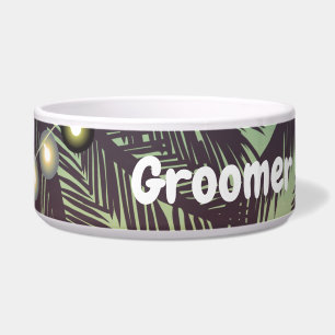 Personalised Pet Bowls Beach Sunset Palm Trees Str