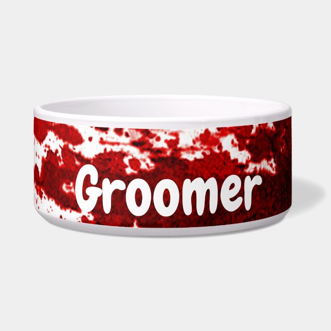 Personalised Pet Bowls Blood Splatter Vampire Goth (Front)
