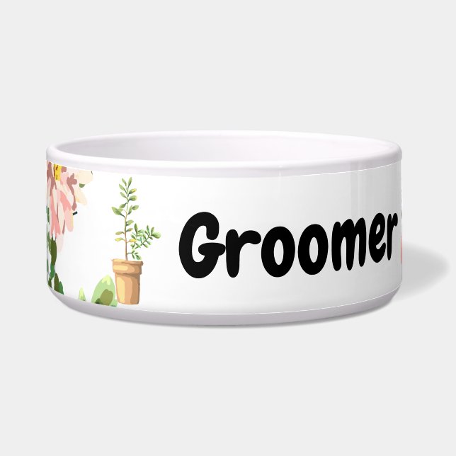 Personalised Pet Bowls Bohemian Cactus Succulents (Front)