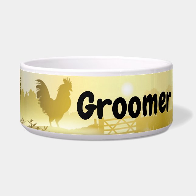 Personalised Pet Bowls Sunny Morning Farm Country (Front)