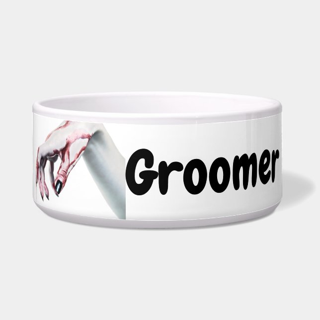 Personalised Pet Bowls zombie blood drip vampire G (Front)