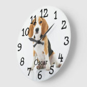 Personalised Pet Cat Dog Photo Name  Large Clock (Angle)