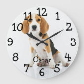 Personalised Pet Cat Dog Photo Name  Large Clock (Front)