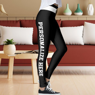 Personalised Pet Cat Lover Black White Custom Made Leggings
