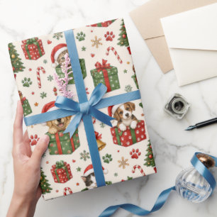 Personalised Pet Christmas with Dogs & Cats Wrapping Paper