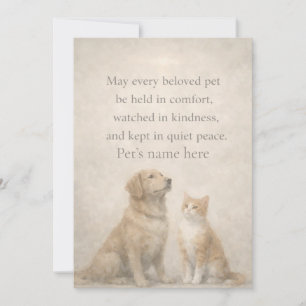 Personalised Pet Comfort Flat Note Card