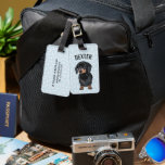 Personalised Pet Dachshund | Funny Pet Luggage Tag<br><div class="desc">Cute personalised pet animal luggage tag featuring a sweet dachshund dog,  their name,  and your contact details on the back. If you would like a different dog breed or animal please contact me.</div>