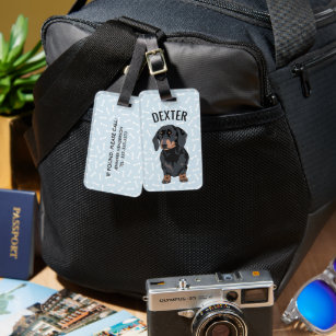 Personalised Pet Dachshund   Funny Pet Luggage Tag