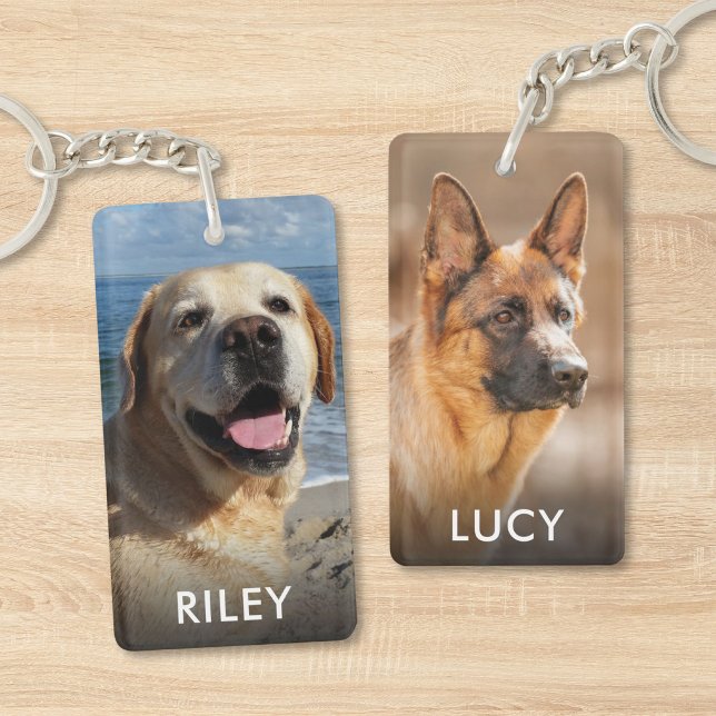 Personalised Pet Dog Cat Double-Sided Photo Key Ring (Pet Dog Cat Double-Sided Photo Keychain)