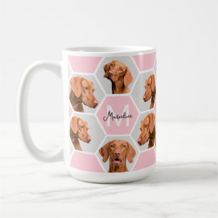 Personalised Pet Dog Cat Photo Collage Pink Coffee Mug