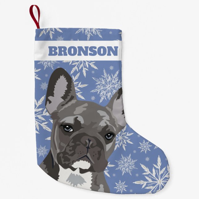 Personalised Pet Dog | French Bulldog Gift Small Christmas Stocking (Front)
