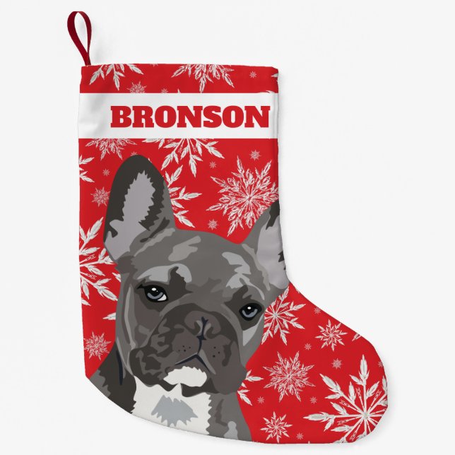 Personalised Pet Dog | French Bulldog Gift Small Christmas Stocking (Front)