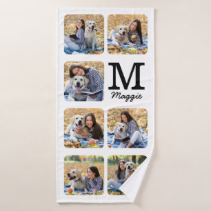 Personalised Pet Dog Lover Photo Collage Bath Towel