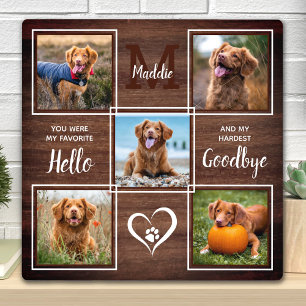 Personalised Pet Dog Memorial 5 Picture Collage Plaque