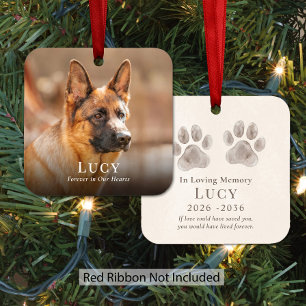 Personalised Pet Dog Memorial Photo Christmas Metal Tree Decoration