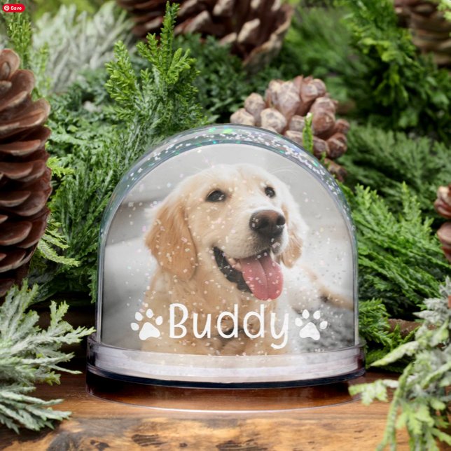 Personalised Pet Dog Name and Photo Custom Snowglobe (Creator Uploaded)