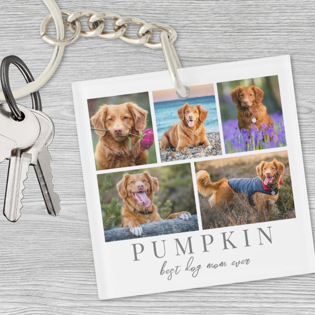 Personalised Pet Dog Photo Keepsake Key Ring (Personalized Pet Dog Photo Keepsake Keychain)