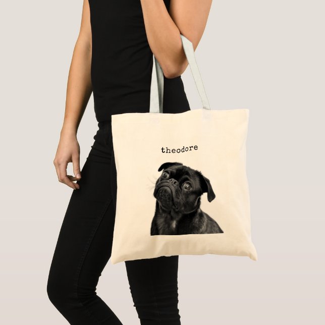 Personalised Pet Dog Photo Name Keepsake  Tote Bag (Front (Product))
