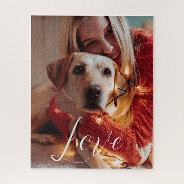 Personalised Pet Dog Photo Script Jigsaw Puzzle (Vertical)