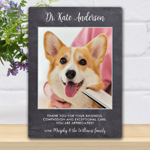 Personalised Pet Dog Photo Veterinarian Thank You Plaque