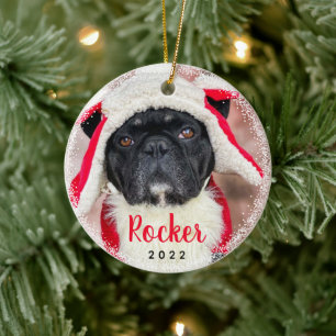 Personalised Pet Dog Puppy Holiday Ceramic Tree Decoration