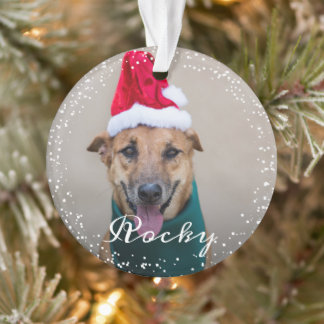 Personalised Pet Dog Puppy Holiday Photo Ornament