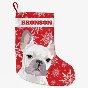 Personalised Pet Dog White French Bulldog Gift Small Christmas Stocking