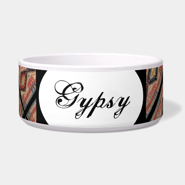 Personalised Pet Food Bowl - Bohemian -HAMbWG (Front)