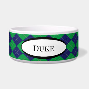 Personalised Pet Food Bowl in Blue Argyle - HAMbWG