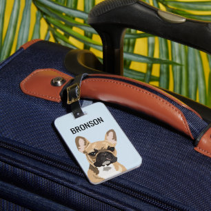Personalised Pet French Bulldog Frenchie Luggage Tag